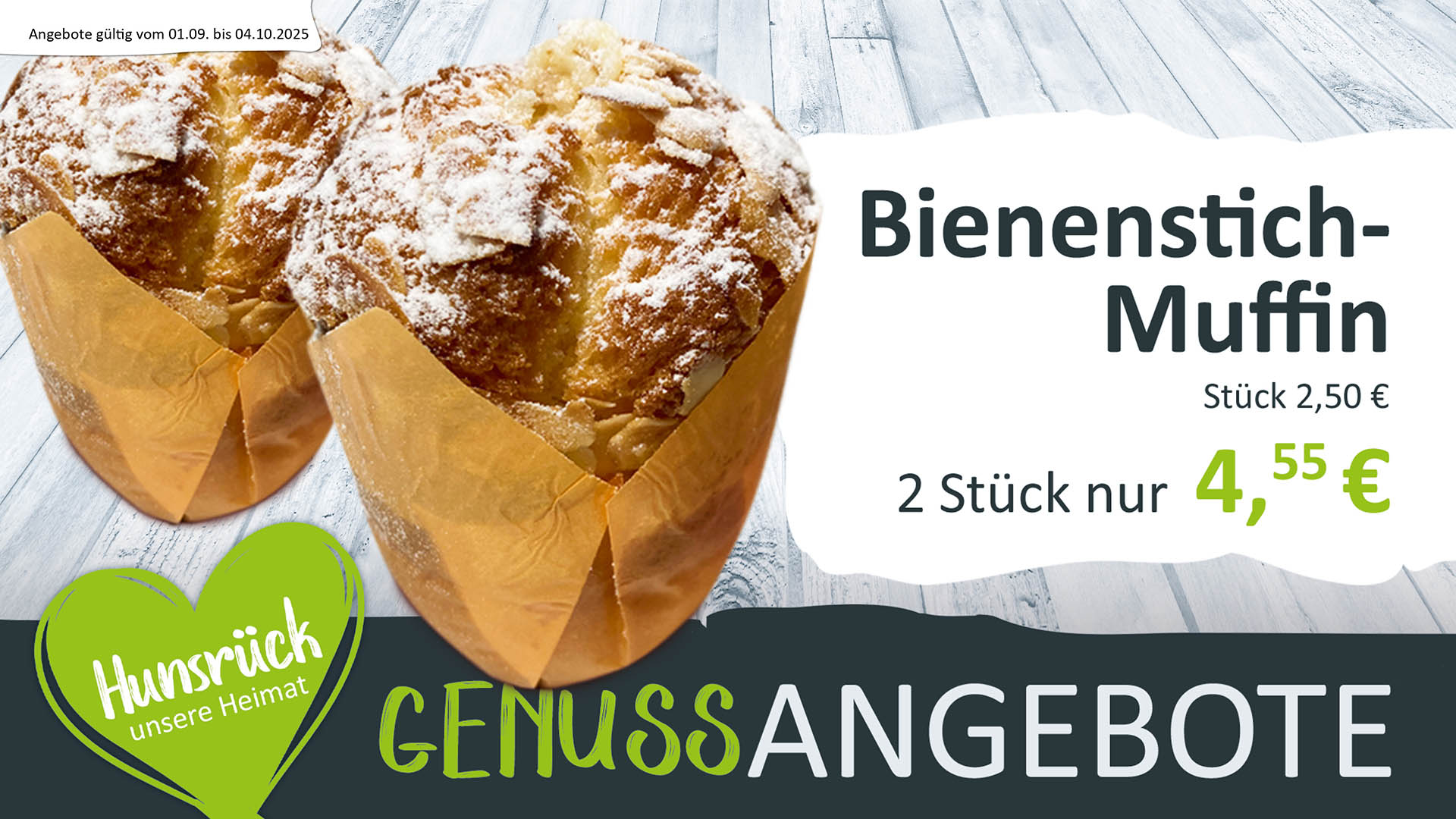 Genuss Angebot, Dänische Kirsch-Quark-Plunder, 2 Stück für 4,75€, gilt vom 04.08 bis zum 30.08.2025.
